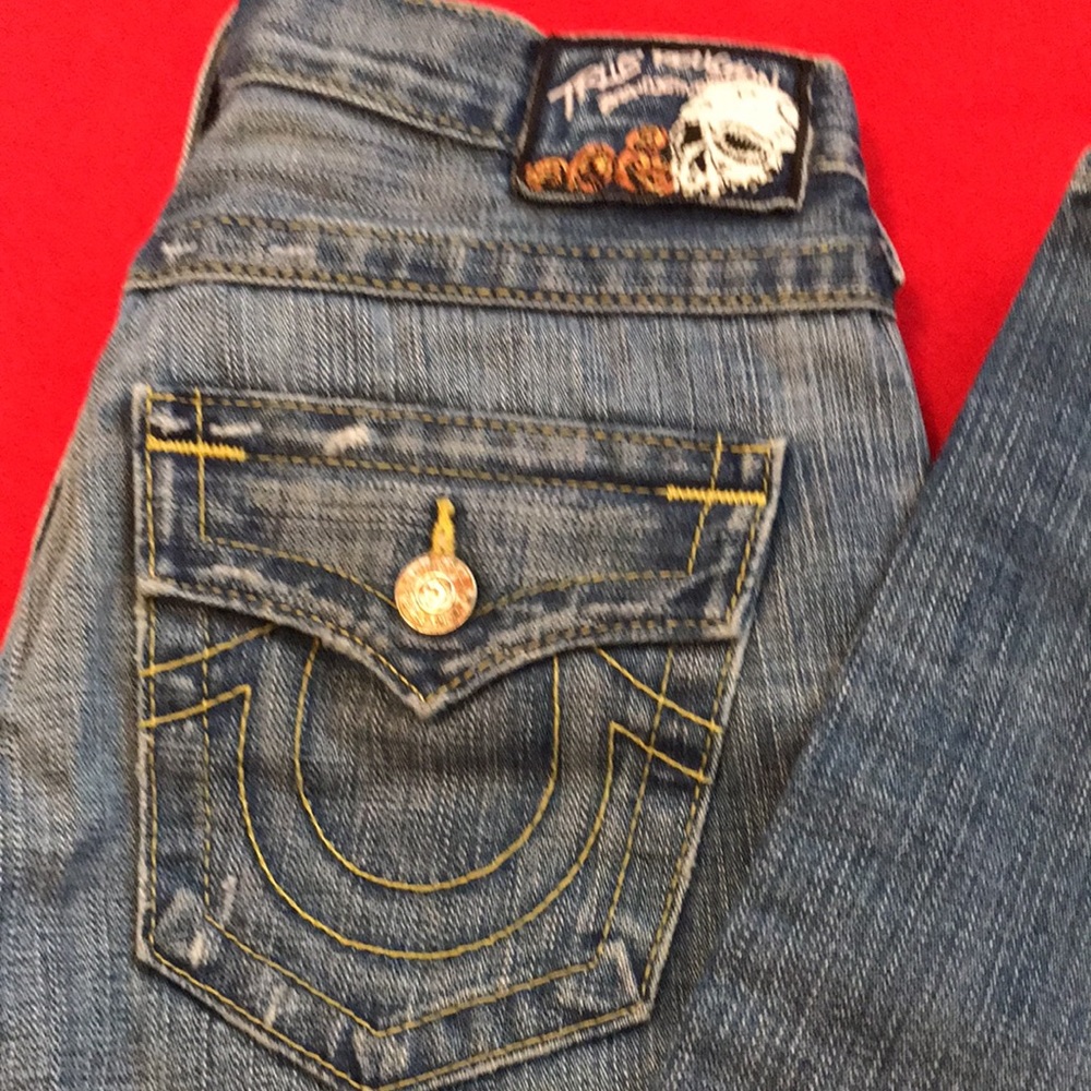 True Religion Blue Straight Leg Jeans